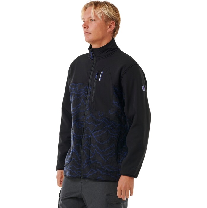 2024 Rip Curl Mens Anti Series Search Zip Crew 05OMFL - Black /  Berry